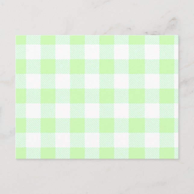 Ljust grönt Gingham Check Mönster Vykort (Framsida)