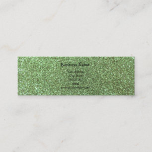 Ljust - grönt glitter mini visitkort