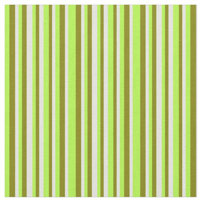 Ljust grönt, Grönt och Beige Färgad Linjer Tyg (Närbild)