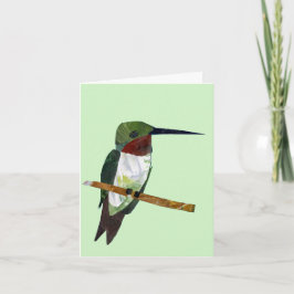 Ljust grönt Hummingbird-kort Tack Kort