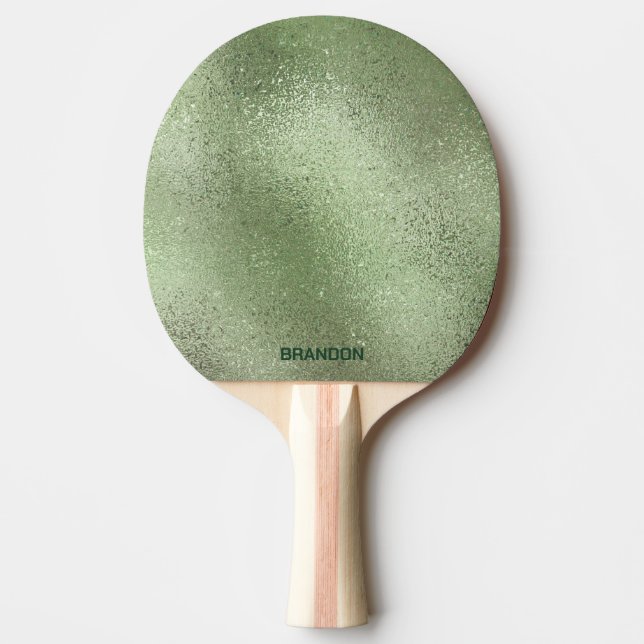 Ljust grönt jördescentglas struktur pingisracket (Framsidan)