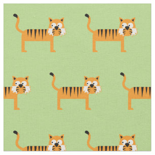 Ljust grönt katt av Cute Tiger Kid Baby Nursery Tyg