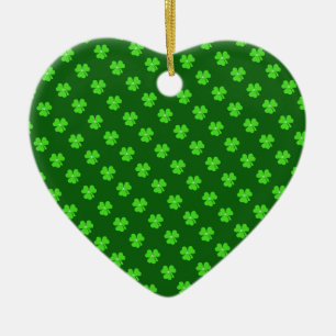 Ljust grönt klöver för St. Patricks dag Julgransprydnad Keramik
