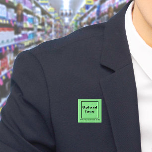 Ljust grönt kvadratknapp för Business Namn och Log Knapp