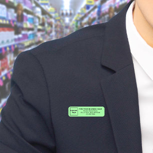 Ljust grönt, lång rektangel Namn bricka för affärs Namnbricka
