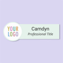 Ljust grönt Logotyp med lång Namn bricka-Anpassnin