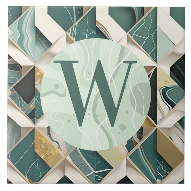 Ljust grönt marble Tile Kakelplatta (Framsidan)