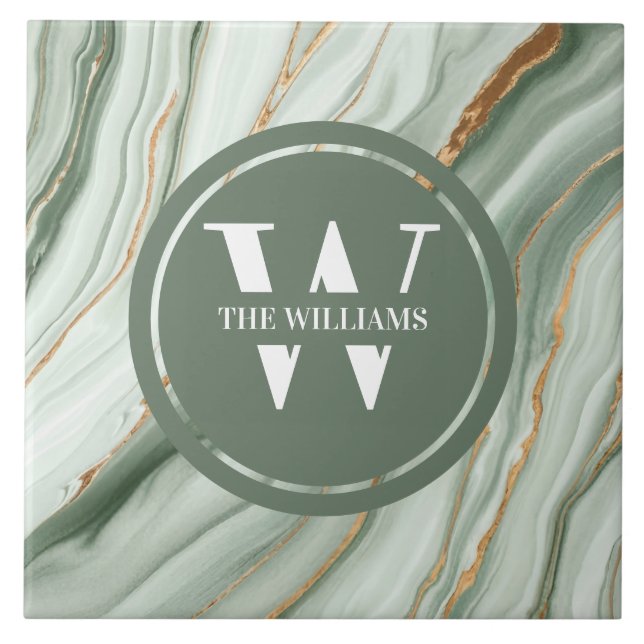 Ljust grönt marble Tile Sea Grönt Teal Stone Kakelplatta (Framsidan)