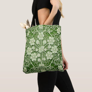 LJUST GRÖNT MED SNÖRE LOOK IRISH CELTIC SHAMROCKS TYGKASSE