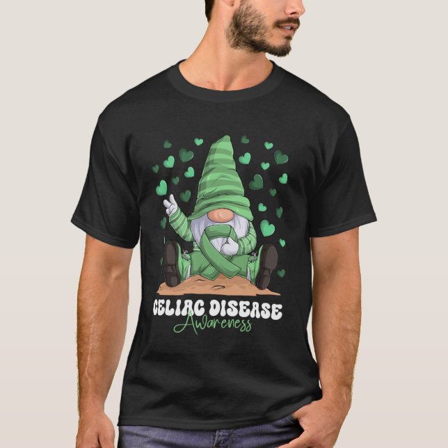 Ljust grönt menyfliksområde för Celiac Disease Awa T Shirt (Framsida)