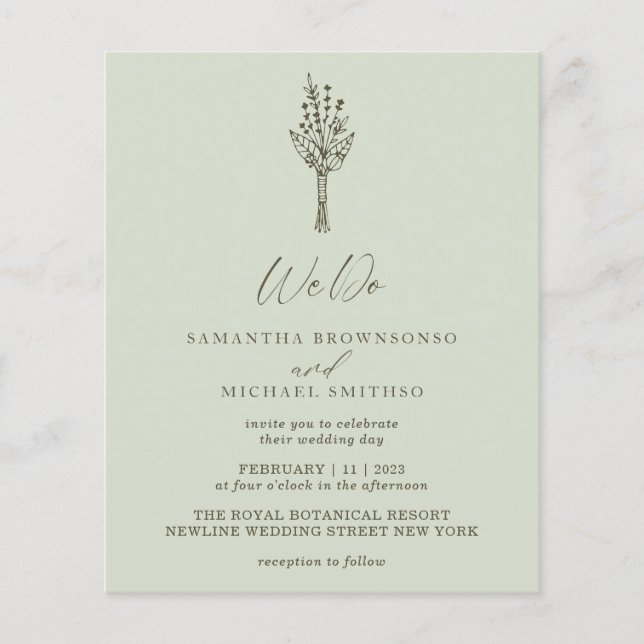 Ljust grönt modern budget vi gör botaniskt flygblad (Framsidan)