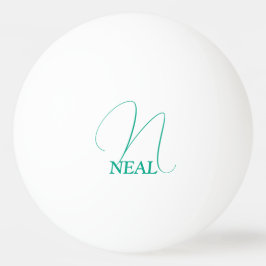 Ljust grönt monogrammad pingisboll