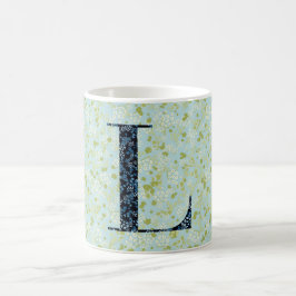 ljust grönt och blå frihet brev L Kaffemugg