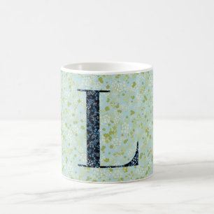 ljust grönt och blå frihet brev L Kaffemugg