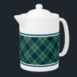 Ljust grönt och blå Klan Keith Ancient Tartan<br><div class="desc">Tekanna med den gamla familjetertan för Klan Keith. Vintagen Scottish plaid från 1838 i ljusblå och grönt,  med svarta högdagrar. Välj mellan två storlekar. Matchning av tekopp och mugg finns tillgänglig.</div>