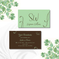 Ljust grönt och brunt Modern Ornate med Monogram