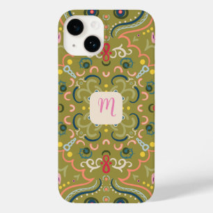 Ljust grönt och färgstark monogram