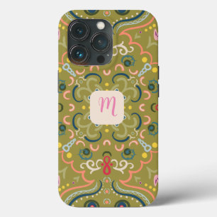 Ljust grönt och färgstark monogram