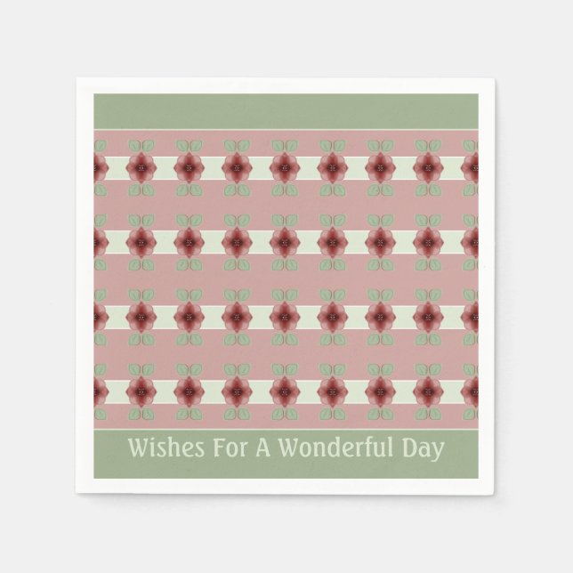 Ljust grönt och Pinks Pappersservett (Framsidan)