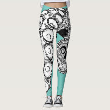 ljust grönt Octopus Tentacle Leggings