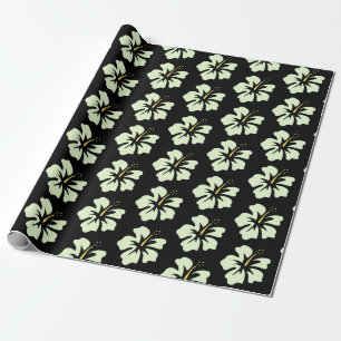 Ljust grönt om Black Hibiscus Presentpapper
