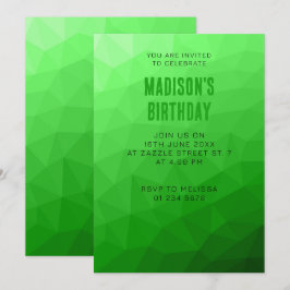 Ljust grönt övertoningsgeometriskt rutnät mönster inbjudningar