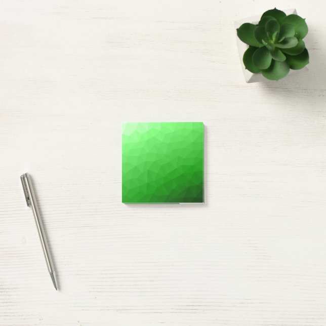 Ljust grönt övertoningsgeometriskt rutnät mönster post-it block (Kontor)