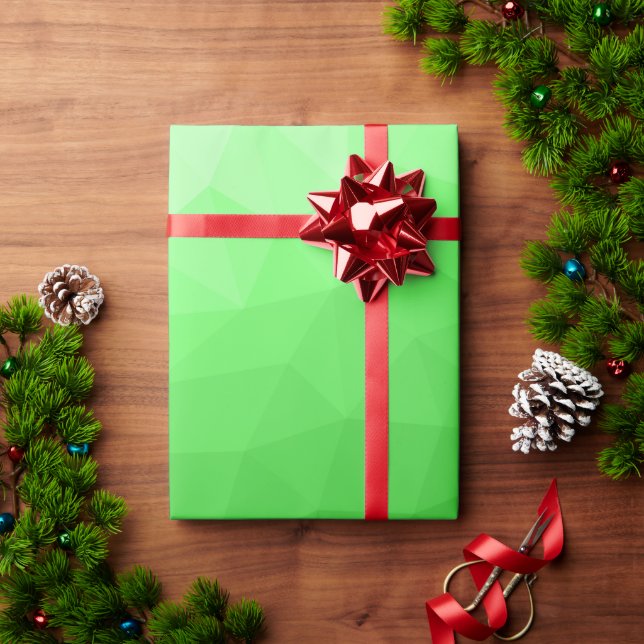 Ljust grönt övertoningsgeometriskt rutnät mönster presentpapper (Julgåva)
