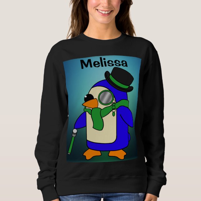 Ljust grönt penguin för tecknad t shirt (Framsida)