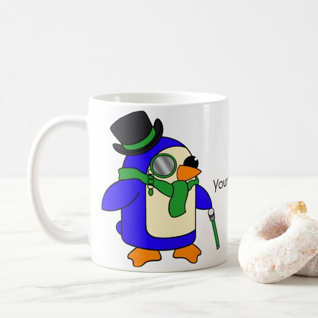 Ljust grönt Penguins Kaffemugg (Med munk)