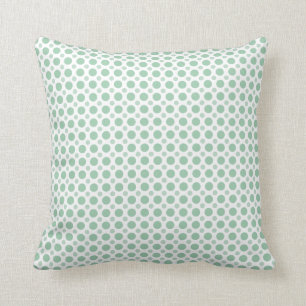 Ljust grönt polka Dot Seafoam Teal Coastal Kudde