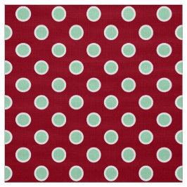 Ljust grönt Polka dots om Maron Jul Fabric Tyg