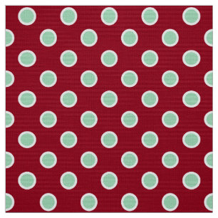 Ljust grönt Polka dots om Maron Jul Fabric Tyg
