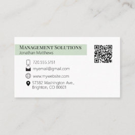 Ljust grönt QR-Affärskort Visitkort