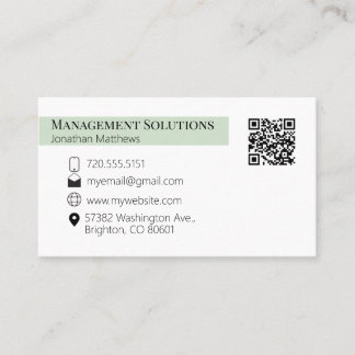 Ljust grönt QR-Affärskort Visitkort