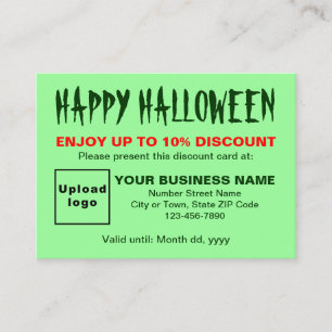 Ljust grönt rabattkort för Business Halloween