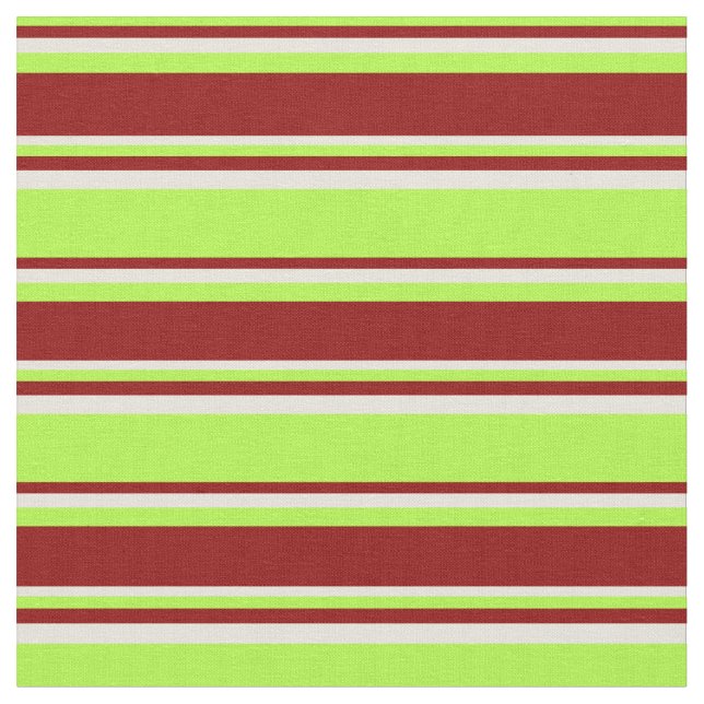Ljust grönt Rand, Mörk Red och Beige Färgad Tyg (Närbild)