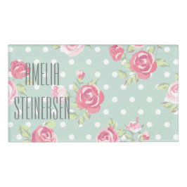 ljust - grönt, rosa ros, shabby chic, mönster,