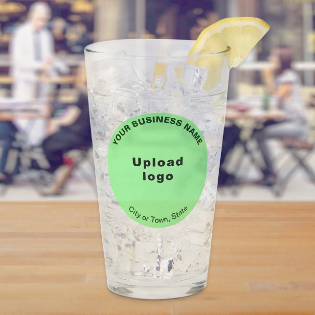 Ljust grönt Round Shape Business Brand, Glass Kopp (Build brand name awareness. Light green round business brand on glass cup.)