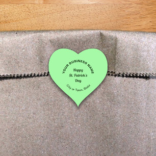 Ljust grönt Saint patrick Business Heart-etikett Hjärtformat Klistermärke