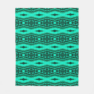 Ljust grönt sömlös ikat Persian Carpet. Etniskt t Fleecefilt