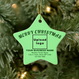 Ljust grönt stjärna för Business jul Julgransprydnad Keramik