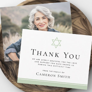 Ljust grönt stjärnan av David begravnings sympatif Tack Kort