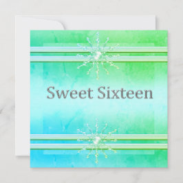 Ljust grönt sweet sixteen-INVIKATION Inbjudningar
