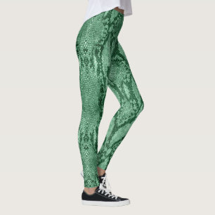 ljust grönt utskriftsbenägenheter för ormskal leggings