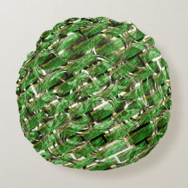 Ljust grönt väggeffekt och vitaktiga bubblor? rund kudde