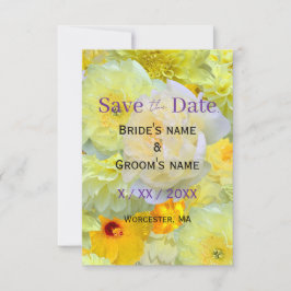 Ljust gul blomster "Save the Date" | Modern solig Spara Datumet