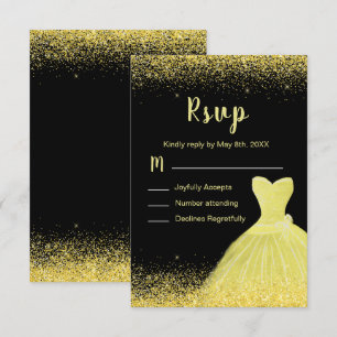 Ljust gul klänning Falsk glitter Quinceanera OSA Kort