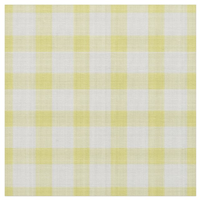 Ljust gul klarglad Gingham Tyg (Närbild)