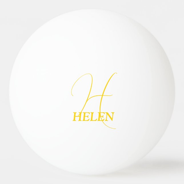 Ljust Gul Monogram Pingisboll (Framsidan)